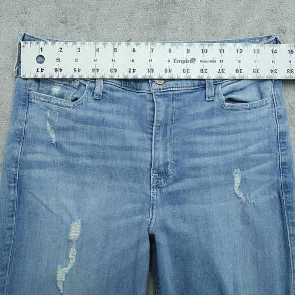 Hollister Straight Jeans Juniors Size 7 High-Rise 24" Inseam Cropped Distressed - Picture 3 of 14